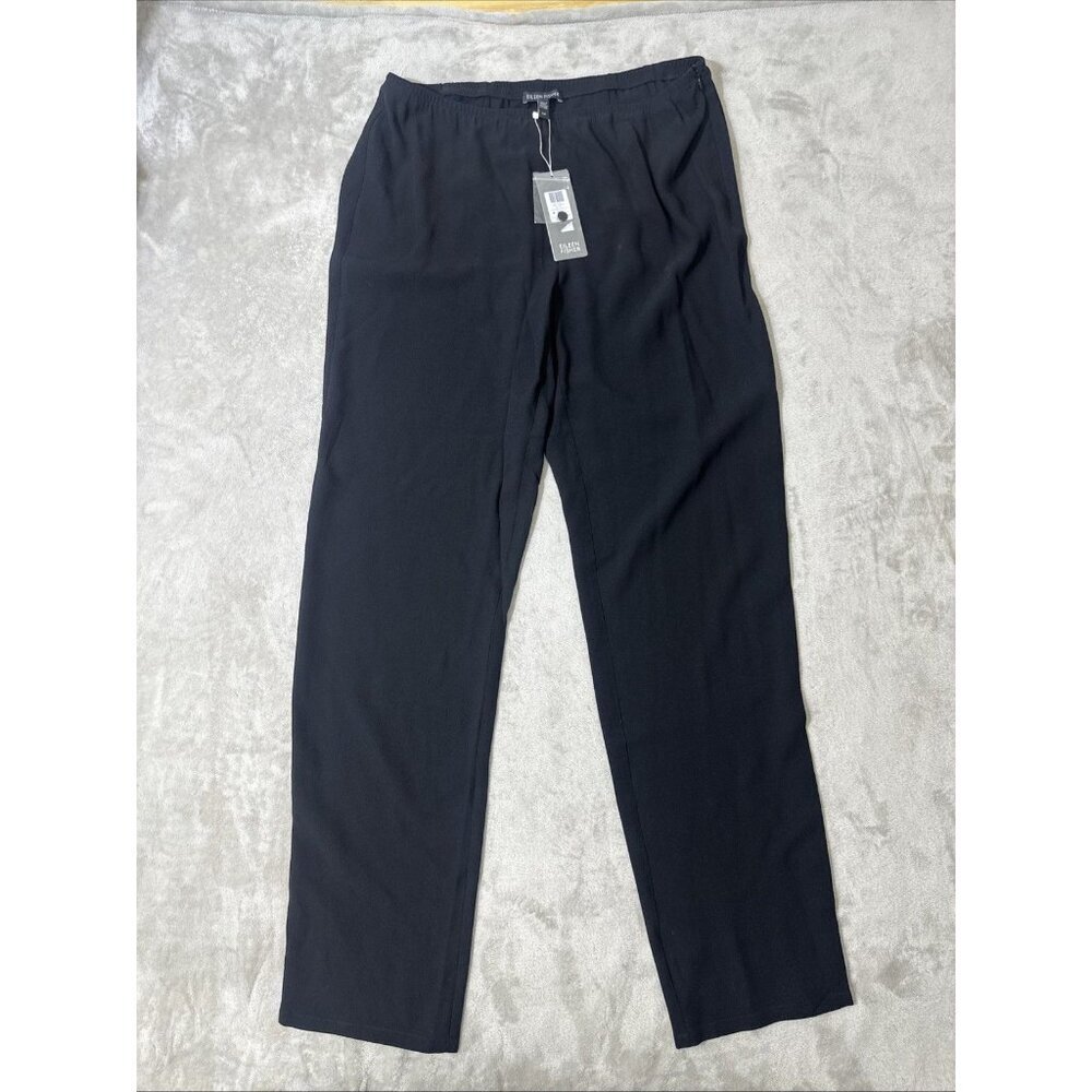 Eileen Fisher Black Straight-Leg Pants